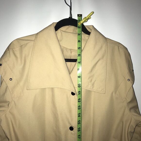 Samuel Martin Long Sleeve Button Up Rainwear Coat Tan Womens Size 12 Made In USA - Picture 10 of 11